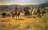 Charles Marion Russell Famous Paintings - When Law Dulls the Edge of Chance